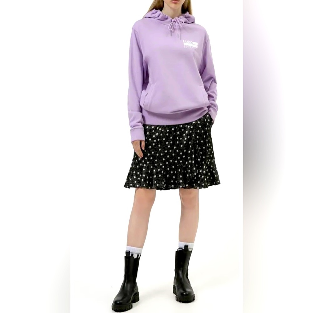 HUGO BOSS Mini Skirt polka dot print and Ruffle Detail size 8 with tags new